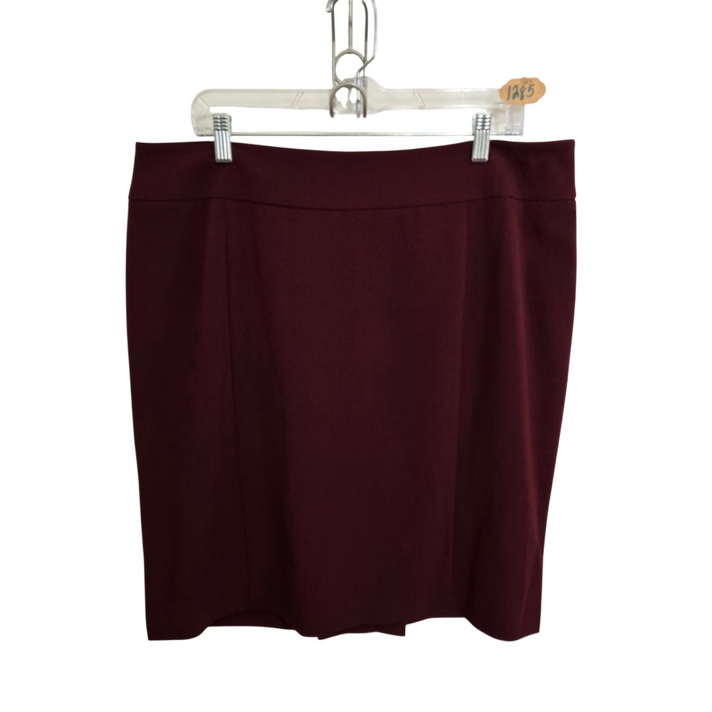 New‎ York & Company Burgundy Stretch Pencil Skirt Size 16 Wine Red Office Wear